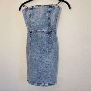 Zara Denim Strapless Dress